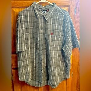 XXL Men’s Grey Striped Tony Hawk Short Sleeve Casual Button Up Shirt
